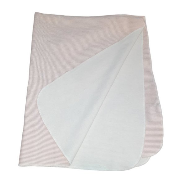 Carter’s Pink & White Striped Flannel Baby Receiving Blanket 37" X 27" - Picture 3 of 4